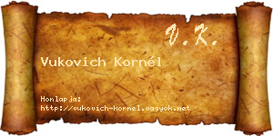 Vukovich Kornél névjegykártya