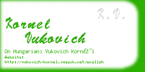 kornel vukovich business card